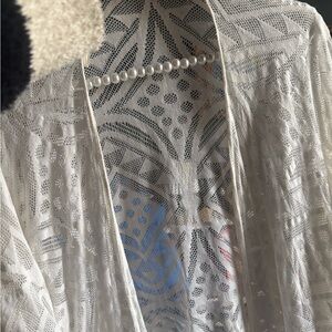 American Eagle Outfitters White Lace Swim Coverup